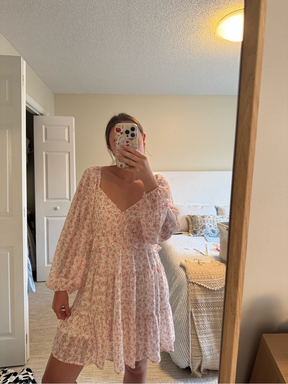 Light pink & cream floral dress